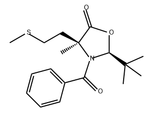 5-Oxazolidinone, 3-benzoyl-2-(1,1-dimethylethyl)-4-methyl-4-[2-(methylthio)ethyl]-, (2S-cis)- (9CI) 结构式