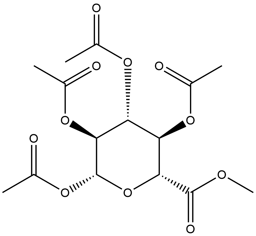 (2R,3S,4R,5R,6R)-6-(甲氧羰基)四氢-2H-吡喃-2,3,4,5-四乙酸四乙酸酯 结构式