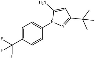 3-tert-Butyl-1-(4-trifluoromethylphenyl)-1H-pyrazol-5-amine 结构式