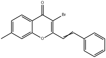3-Bromo-7-methyl-2-styryl-4H-chromen-4-one 结构式
