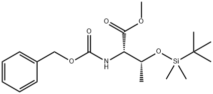 L-Threonine, O-[(1,1-dimethylethyl)dimethylsilyl]-N-[(phenylmethoxy)carbonyl]-, methyl ester 结构式