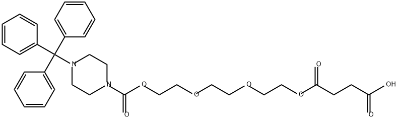 Butanedioic acid, 1-[2-[2-[2-[[[4-(triphenylmethyl)-1-piperazinyl]carbonyl]oxy]ethoxy]ethoxy]ethyl] ester 结构式