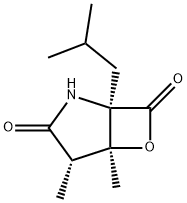 (1R,4S,5S)-1-异丁基-4,5-二甲基-6-氧杂-2-氮杂双环[3.2.0]庚烷-3,7-二酮 结构式