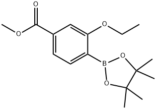 3-乙氧基-4-(4,4,5,5-四甲基-1,3,2-二氧硼杂环戊烷-2-基)苯甲酸甲酯 结构式