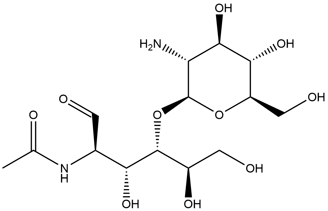 1,4-Β-D-氨基葡萄糖-D- N-乙酰氨基葡萄糖盐酸盐 结构式