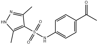 N-(4-acetylphenyl)-3,5-dimethyl-1H-pyrazole-4-sulfonamide 结构式
