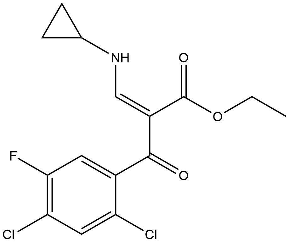 Benzenepropanoic acid, 2,4-dichloro-α-[(cyclopropylamino)methylene]-5-fluoro-β-oxo-, ethyl ester, (αZ)- 结构式