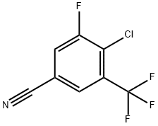 3-氯-4-氟-5-(三氟甲基)苯腈 结构式