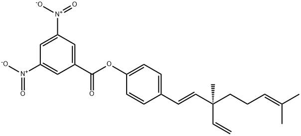 4-[(1E,3S)-3-Vinyl-3,7-dimethyl-1,6-octadienyl]phenol 3,5-dinitrobenzoate 结构式