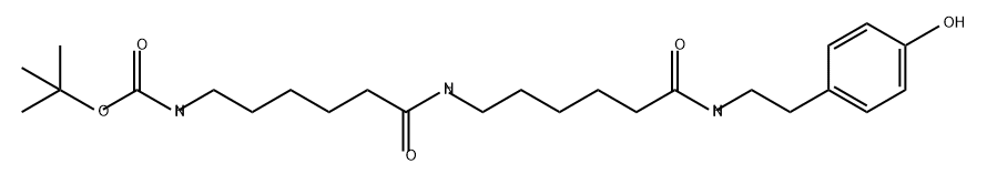 Carbamic acid, N-[6-[[6-[[2-(4-hydroxyphenyl)ethyl]amino]-6-oxohexyl]amino]-6-oxohexyl]-, 1,1-dimethylethyl ester 结构式