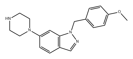 1H-Indazole, 1-[(4-methoxyphenyl)methyl]-6-(1-piperazinyl)- 结构式