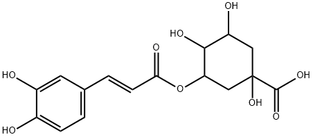 Cyclohexanecarboxylic acid, 3-[[(2E)-3-(3,4-dihydroxyphenyl)-1-oxo-2-propen-1-yl]oxy]-1,4,5-trihydroxy- 结构式