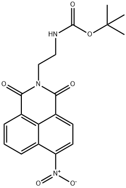 Carbamic acid, N-[2-(6-nitro-1,3-dioxo-1H-benz[de]isoquinolin-2(3H)-yl)ethyl]-, 1,1-dimethylethyl ester 结构式