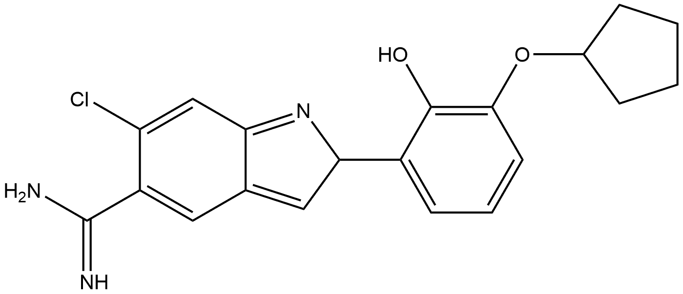 6-氯-2-[3-(环戊基氧基)-2-羟基苯基]-2H-吲哚-5-甲眯 结构式