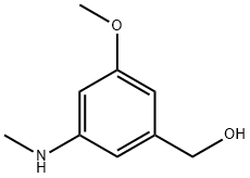 Benzenemethanol, 3-methoxy-5-(methylamino)- 结构式