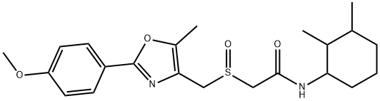 Acetamide, N-(2,3-dimethylcyclohexyl)-2-[[[2-(4-methoxyphenyl)-5-methyl-4-oxazolyl]methyl]sulfinyl]- 结构式