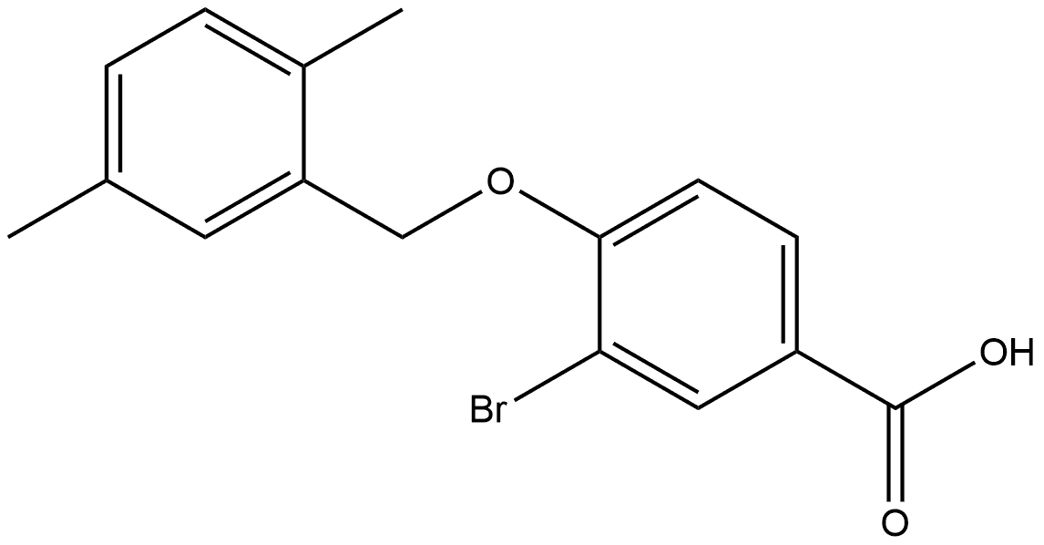 3-Bromo-4-[(2,5-dimethylphenyl)methoxy]benzoic acid 结构式