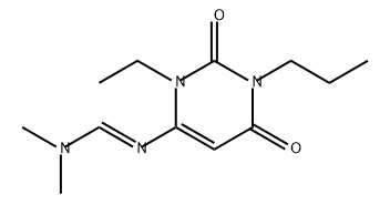 Methanimidamide, N'-(3-ethyl-1,2,3,6-tetrahydro-2,6-dioxo-1-propyl-4-pyrimidinyl)-N,N-dimethyl-, (1E)- 结构式