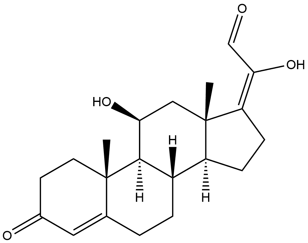 (11β,17E)-11,20-dihydroxy-3-oxo-pregna-4,17(20)-dien-21-al 结构式