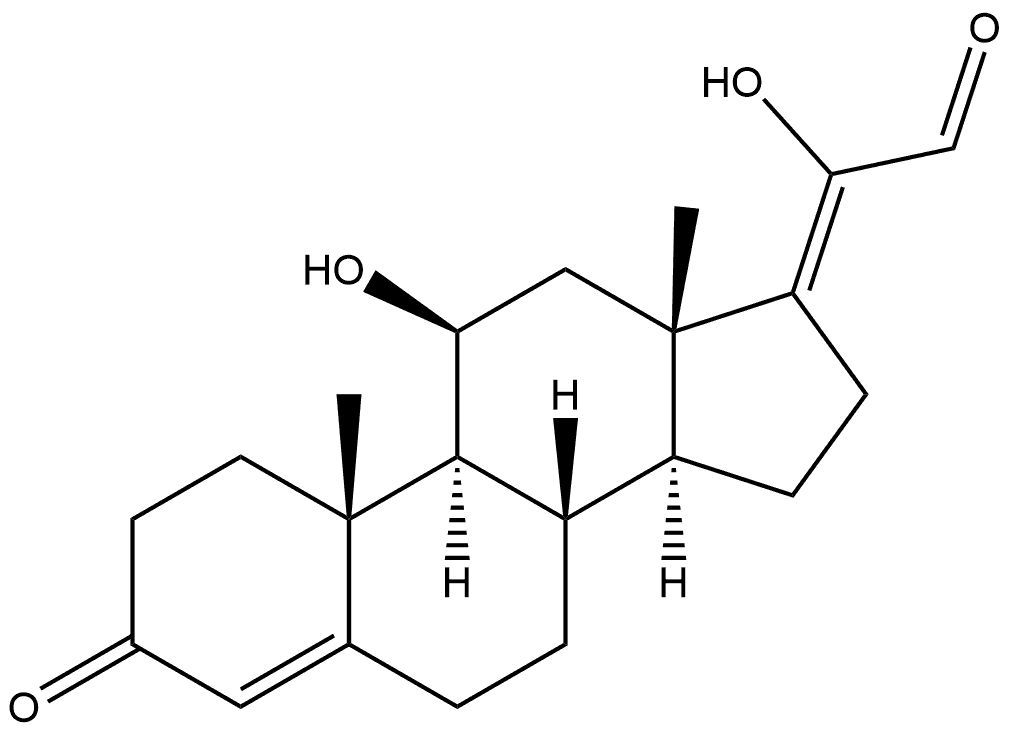 (11β,17Z)-11,20-Dihydroxy-3-oxo-pregna-4,17(20)-dien-21-al 结构式