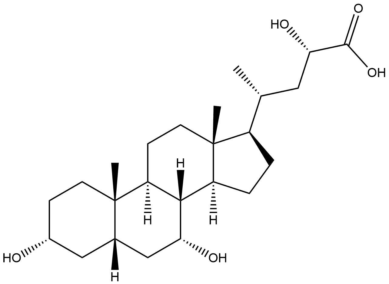 Cholan-24-oic acid, 3,7,23-trihydroxy-, (3α,5β,7α,23S)- (9CI) 结构式