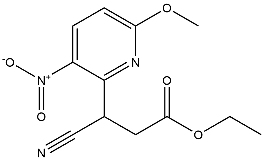 2-Pyridinepropanoic acid, β-cyano-6-methoxy-3-nitro-, ethyl ester 结构式
