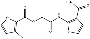 (3-氨基甲酰基噻吩-2-基)氨基甲酰基]3-甲基呋喃-2-羧酸甲酯 结构式