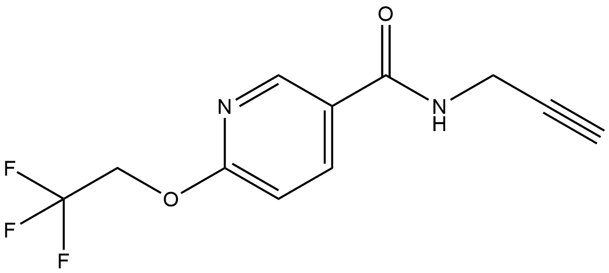 N-2-Propyn-1-yl-6-(2,2,2-trifluoroethoxy)-3-pyridinecarboxamide 结构式