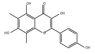 4H-1-Benzopyran-4-one, 3,5,7-trihydroxy-2-(4-hydroxyphenyl)-6,8-dimethyl- 结构式