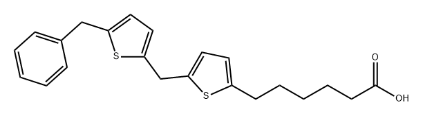 2-Thiophenehexanoic acid, 5-[[5-(phenylmethyl)-2-thienyl]methyl]- 结构式