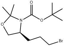 (4S)-4-(3-溴丙基)-2,2-二甲基-1,3-恶唑烷-3-羧酸叔丁酯 结构式