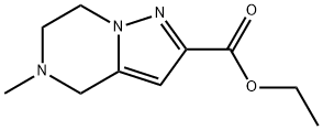 Ethyl 4,5,6,7-tetrahydro-5-methylpyrazolo[1,5-a]pyrazine-2-carboxylate 结构式