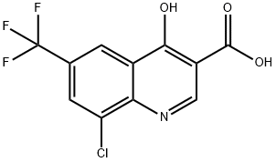 8-Chloro-4-hydroxy-6-(trifluoromethyl)quinoline-3-carboxylic acid 结构式