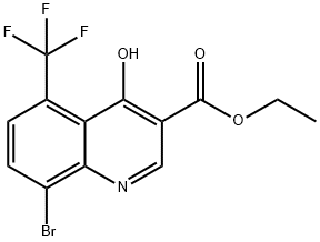 Ethyl 8-bromo-4-hydroxy-5-(trifluoromethyl)quinoline-3-carboxylate 结构式