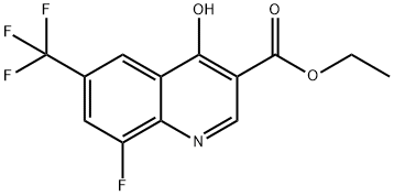 Ethyl 8-fluoro-4-hydroxy-6-(trifluoromethyl)quinoline-3-carboxylate 结构式