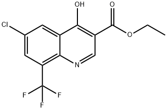 Ethyl 6-chloro-4-hydroxy-8-(trifluoromethyl)quinoline-3-carboxylate 结构式