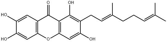 9H-Xanthen-9-one, 2-[(2E)-3,7-dimethyl-2,6-octadien-1-yl]-1,3,6,7-tetrahydroxy- 结构式