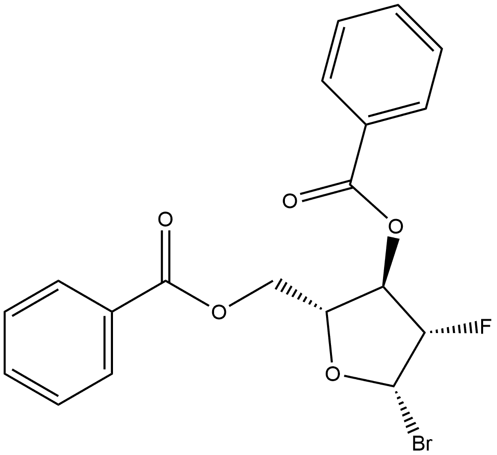 β-D-Arabinofuranosyl bromide, 2-deoxy-2-fluoro-, 3,5-dibenzoate 结构式