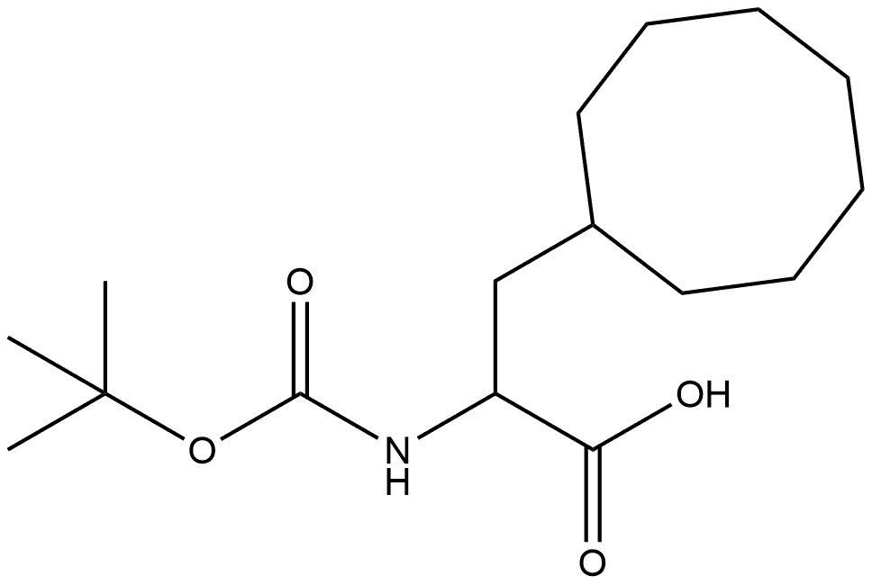 Cyclooctanepropanoic acid, α-[[(1,1-dimethylethoxy)carbonyl]amino]- 结构式