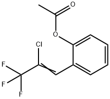 Phenol, 2-(2-chloro-3,3,3-trifluoro-1-propen-1-yl)-, 1-acetate 结构式