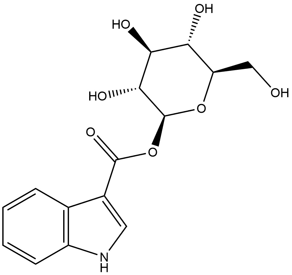 Indole-3-carboxylic acid
 β-D-glucopyranosyl ester 结构式