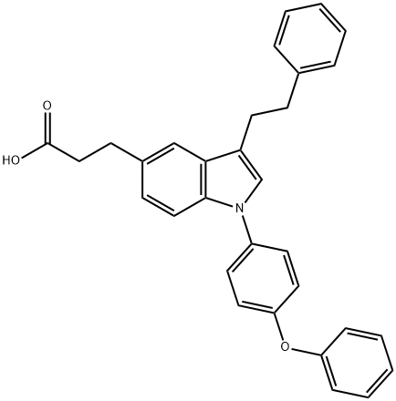 1H-Indole-5-propanoic acid, 1-(4-phenoxyphenyl)-3-(2-phenylethyl)- 结构式