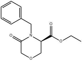 3-Morpholinecarboxylic acid, 5-oxo-4-(phenylmethyl)-, ethyl ester, (3R)- 结构式