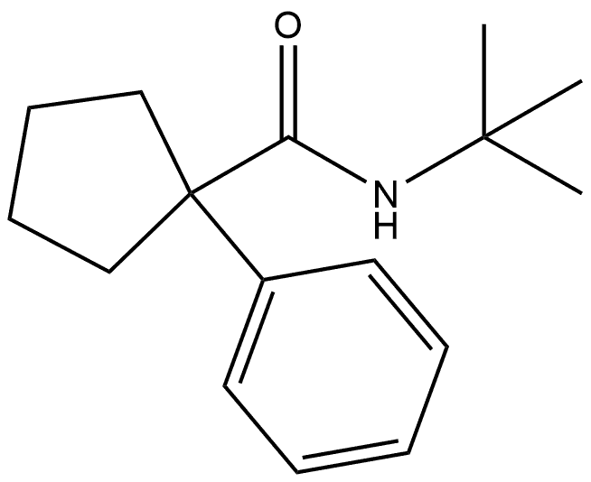 N-(1,1-Dimethylethyl)-1-phenylcyclopentanecarboxamide 结构式