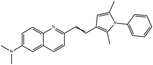 6-Quinolinamine, 2-[2-(2,5-dimethyl-1-phenyl-1H-pyrrol-3-yl)ethenyl]-N,N-dimethyl- 结构式