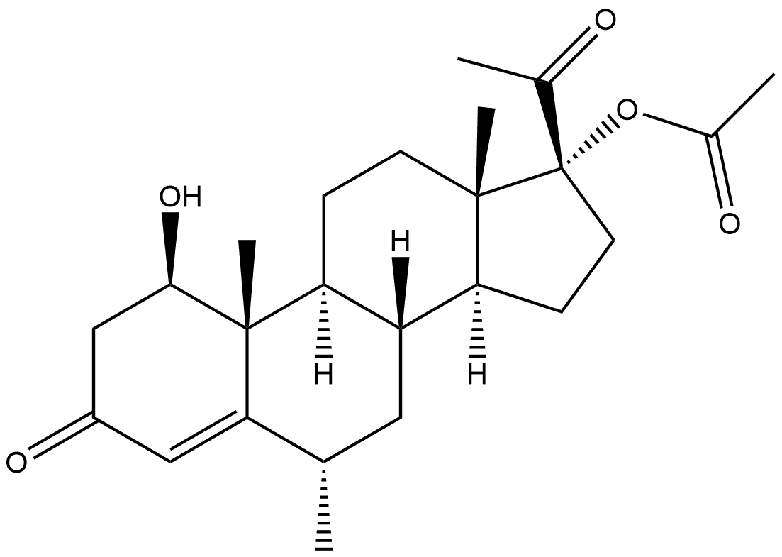 1β-Hydroxy Medroxy Progesterone 17-Acetate 结构式