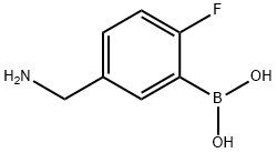 (5-(氨甲基)-2-氟苯基)硼酸 结构式