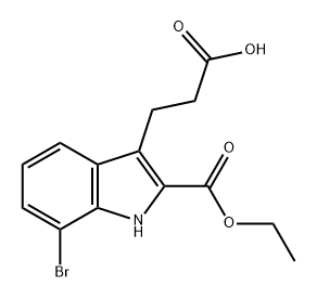 1H-Indole-3-propanoic acid, 7-bromo-2-(ethoxycarbonyl)- 结构式