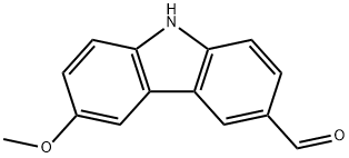 3-6-甲基-9H-咔唑-3-甲醛 结构式