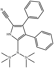 5-[Bis(trimethylsilyl)amino]-3,4-diphenyl-1H-pyrrole-2-carbonitrile 结构式